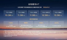吉利最新爆款车！车长4.9米 续航2100km的银河A7预售：10.38万起