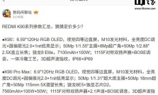 小米 REDMI K90 系列手机参数汇总,今晚发布